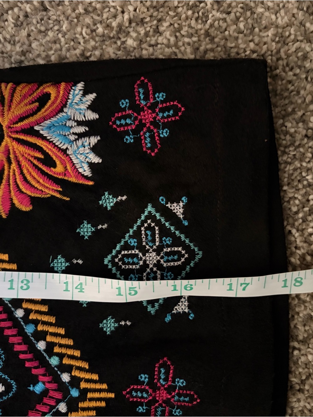Savanna Jane NWT Black Mini Skirt Multicolor Embroidered Floral Boho Festival - Picture 11 of 11